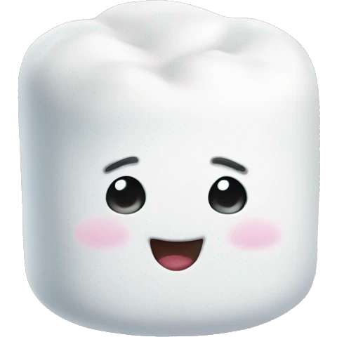 Marshmallow with cute face  emoji