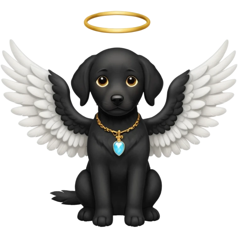 Black lab with angel wings  emoji