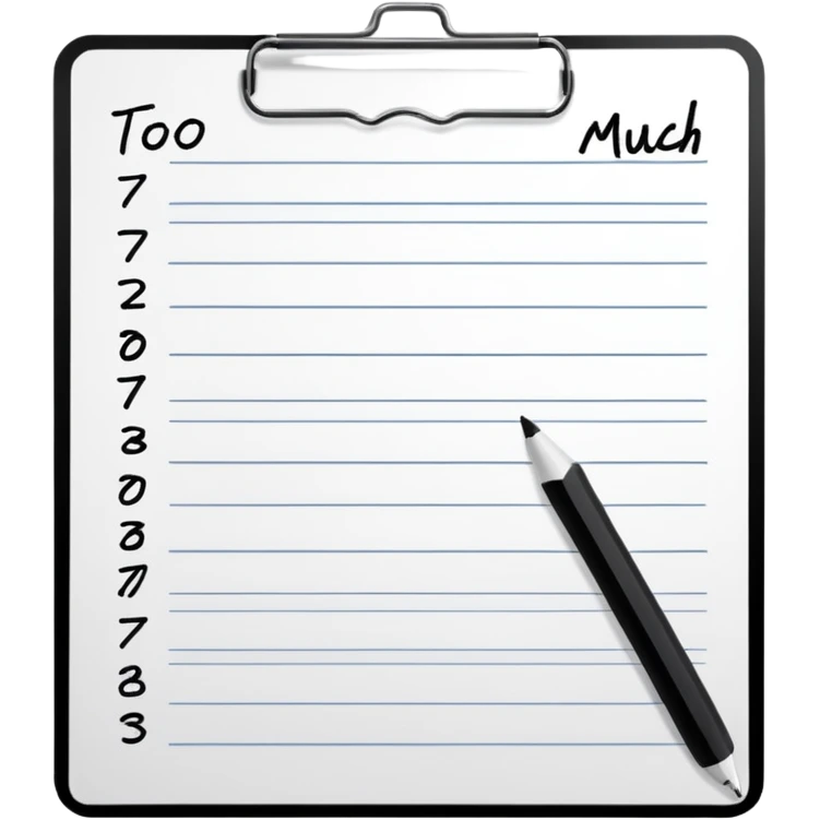 Timetable with one slot scribbled out: “too much emoji