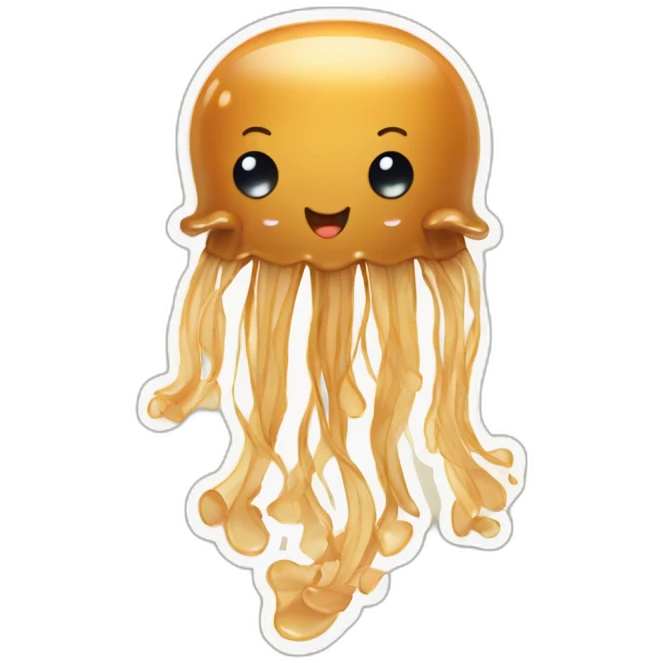 Peanut butter color see through cute jellyfish money  emoji