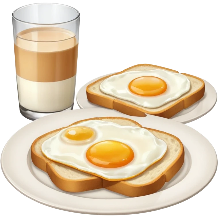 Breakfast ( bread + egg + glass of milk)
 emoji