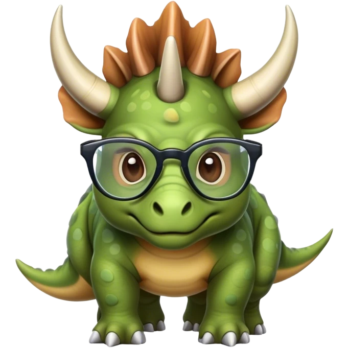 triceratops in glasses emoji