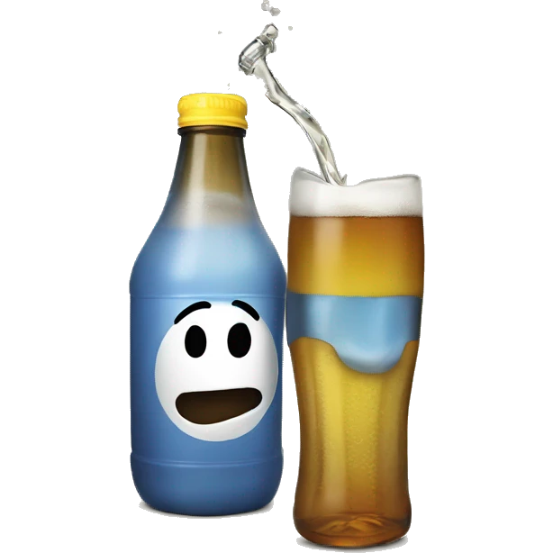emoji smiley drinking from a bottle  emoji