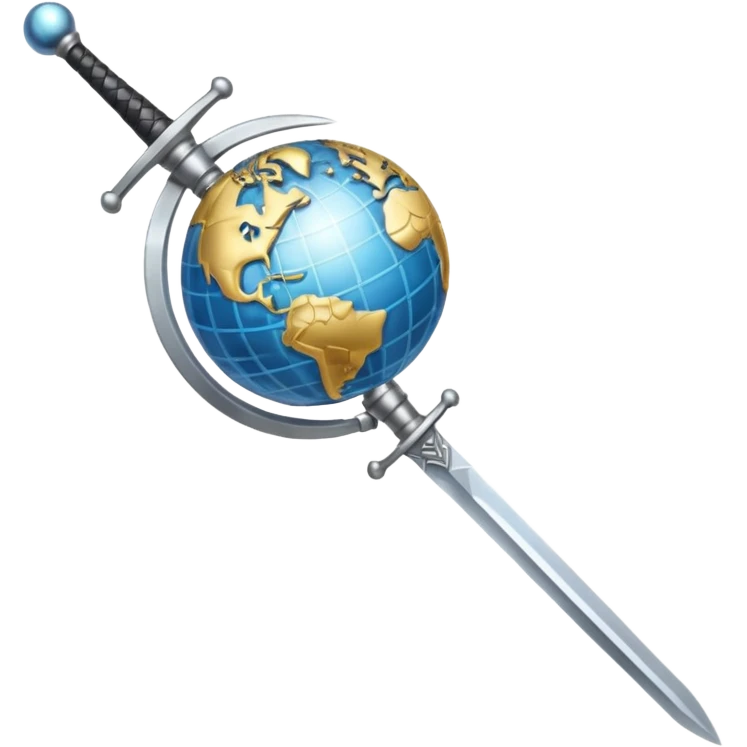 Sword which has globe over it 
 emoji