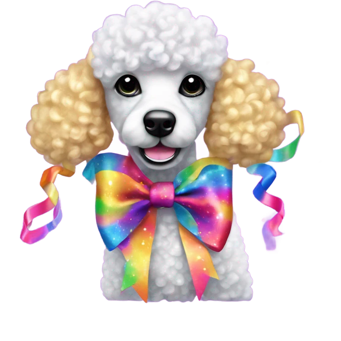 Lisa frank glitter poodle with ribbons   emoji