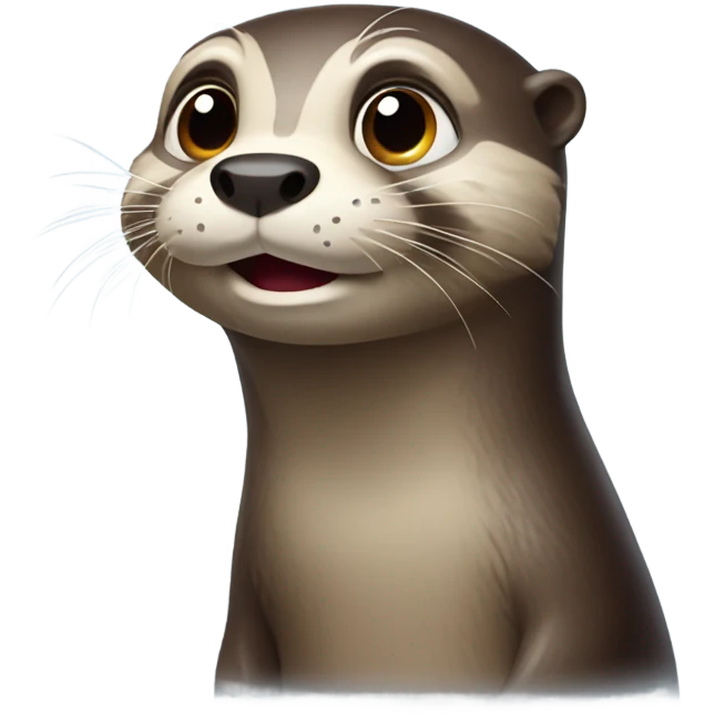 shocked emoji otter. looking slightly right. emoji
