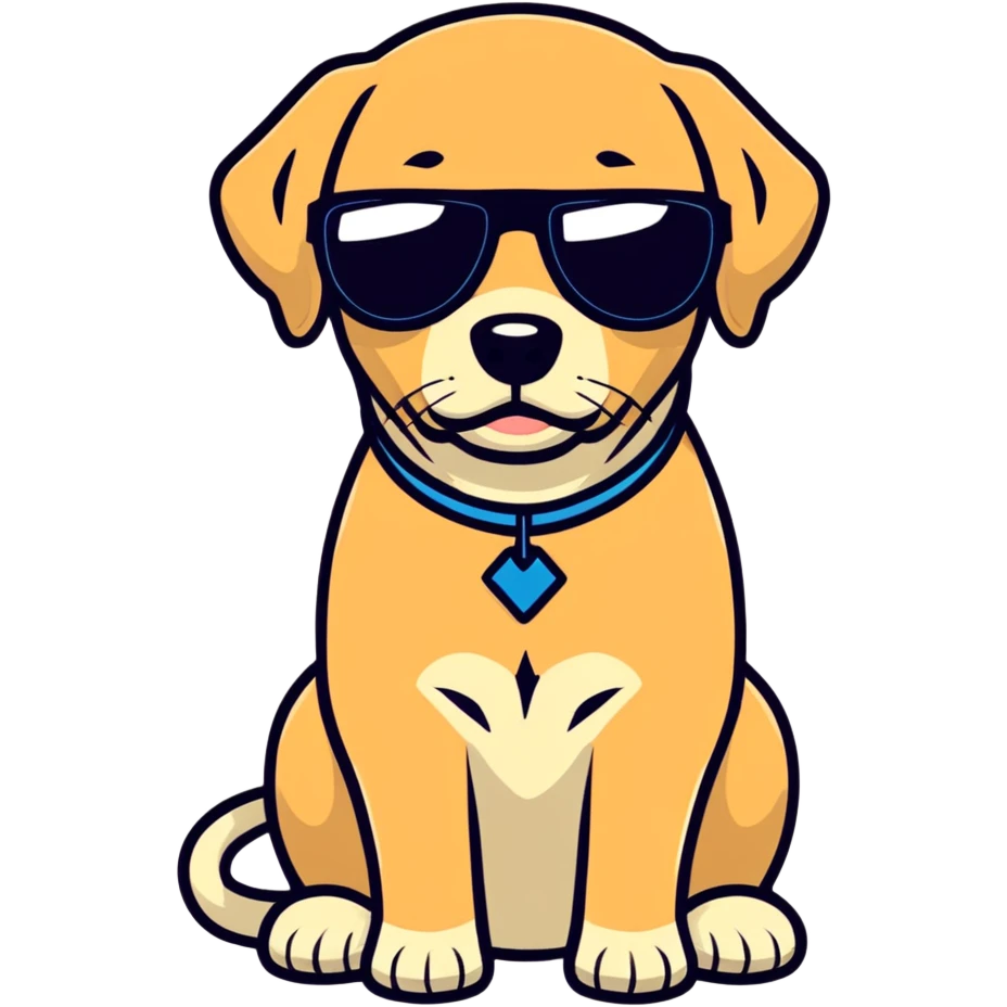 Light brown lab just his head but with sunglasses on. Not panting  emoji