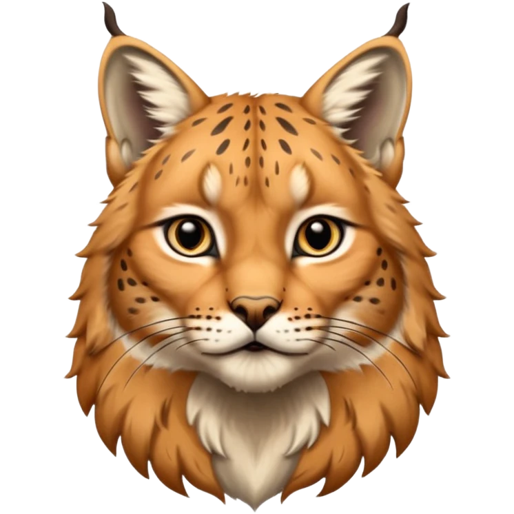 A high-resolution photo-realistic digital illustration of a majestic young lynx, chest upward A high-resolution, photo-realistic digital illustration of a majestic young Eurasian lynx, shown from the chest upward.  emoji