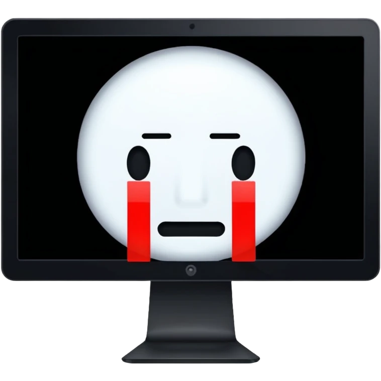 make a computer screen with a error emoji no face like a glitch remove the face that's important emoji