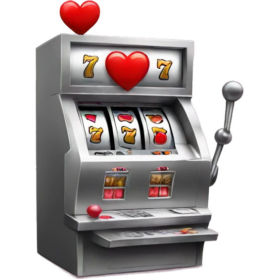 slot machine with heart emoji