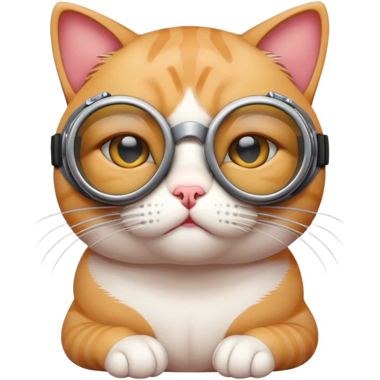 depressed cat with goggles  emoji