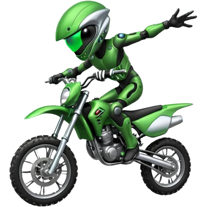 Un ovnie sur jne moto cross qui cabre emoji