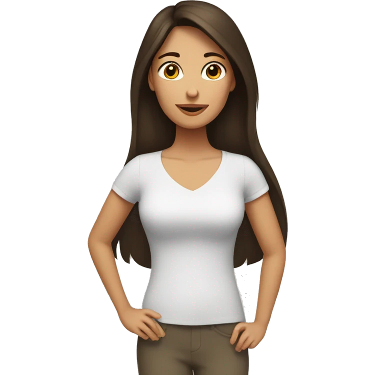 Brunette mom and daughter  emoji