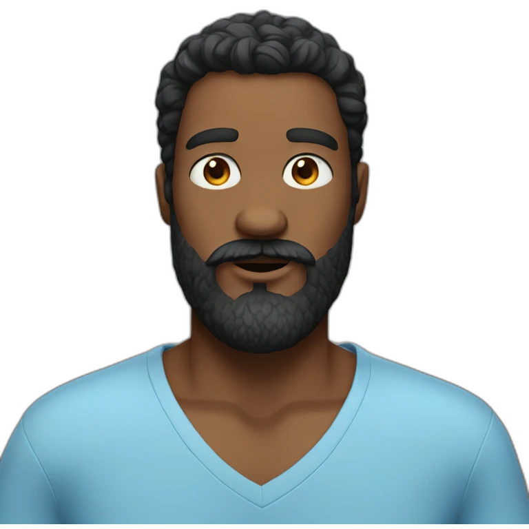 beard man blue eye emoji
