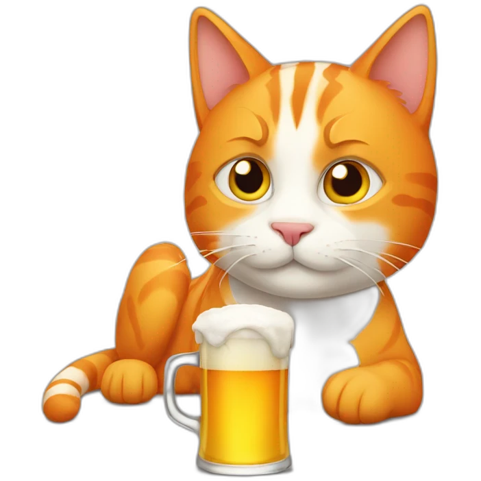 orange-cat-drinking-beer emoji