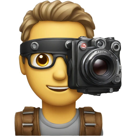 man with an old camera emoji