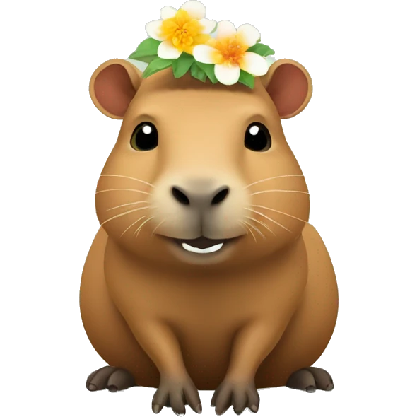 capybara with a flower on the head emoji