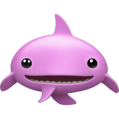 Baleia azul de laço rosa emoji