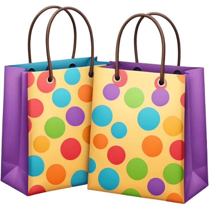 2 aesthetic shopping bag with pattern emoji