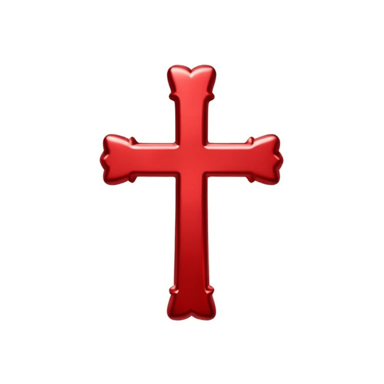 chrome hearts cross in red, bold and simple emoji