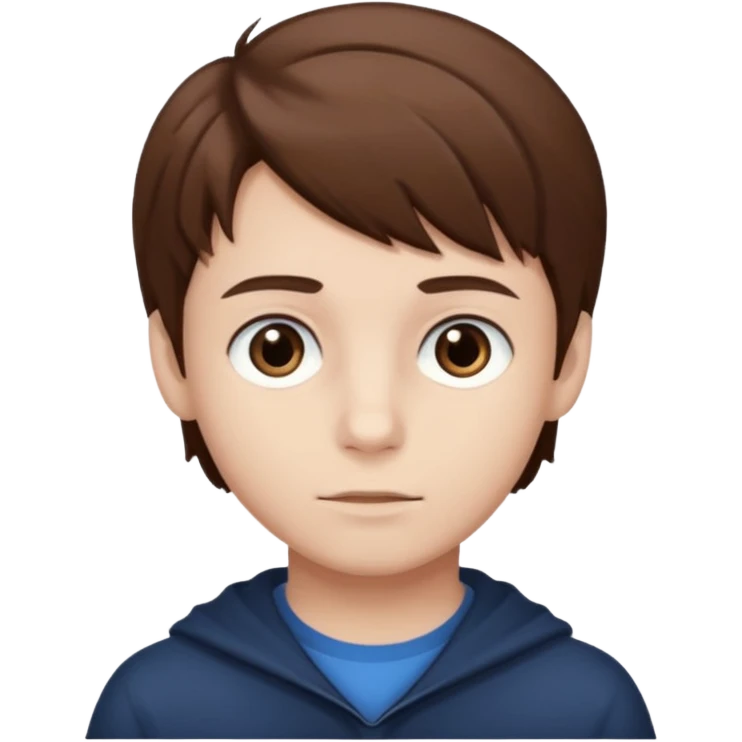 a boy with brown hair and white skin with dark eyes  emoji