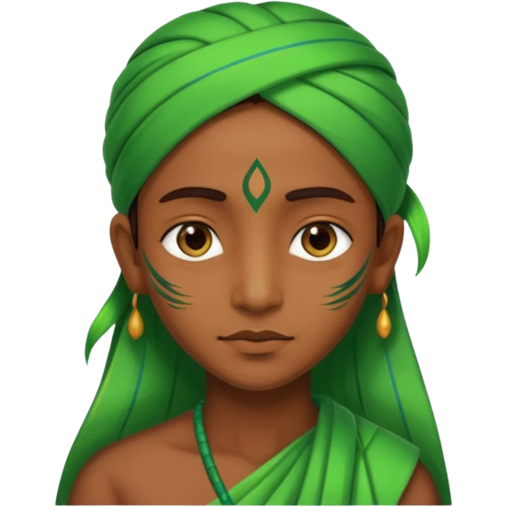 Indian person with green streaks around them emoji