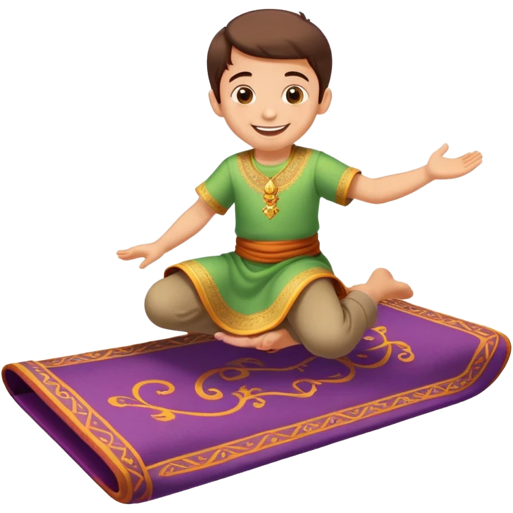 child riding a magic carpet emoji