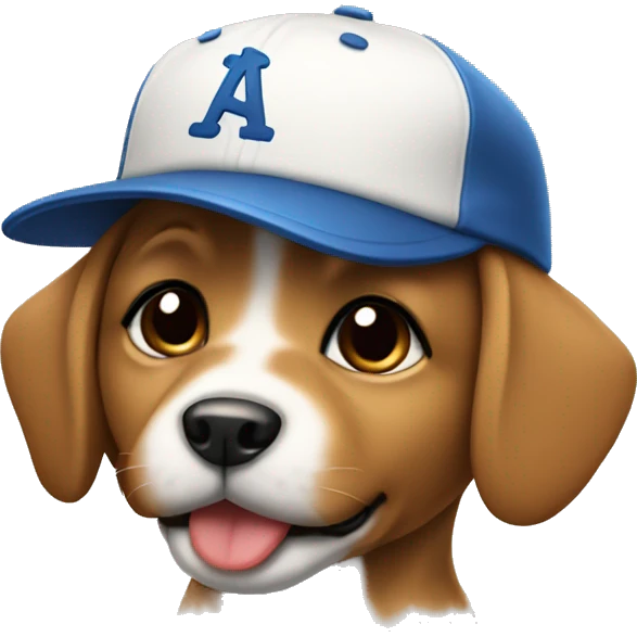 puppy with a baseball hat emoji