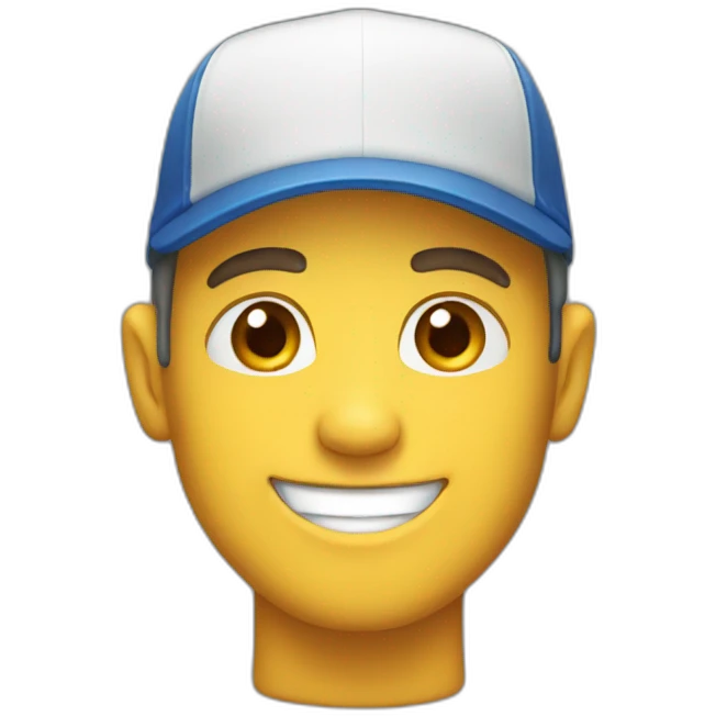 Men with cap smile emoji