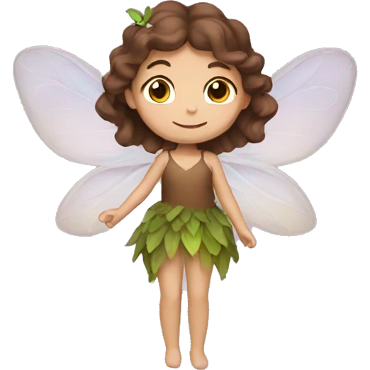 Brown hair fairy emoji