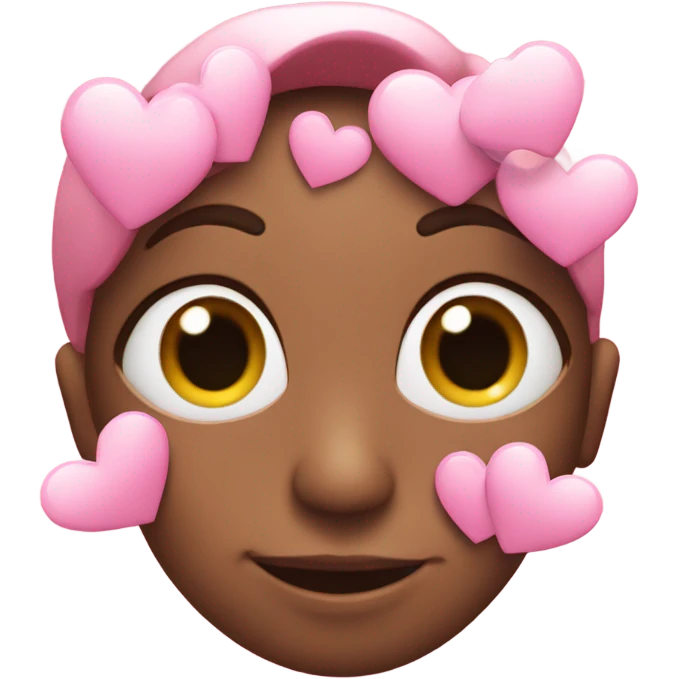 heart eyes emoji with pink hearts around the head  emoji