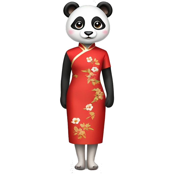 Panda in a red qipao  emoji