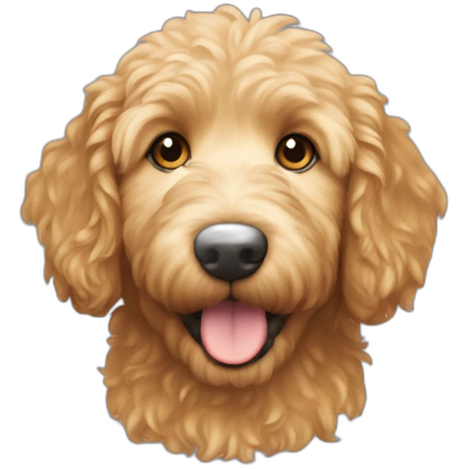 mini golden doodle runt face emoji