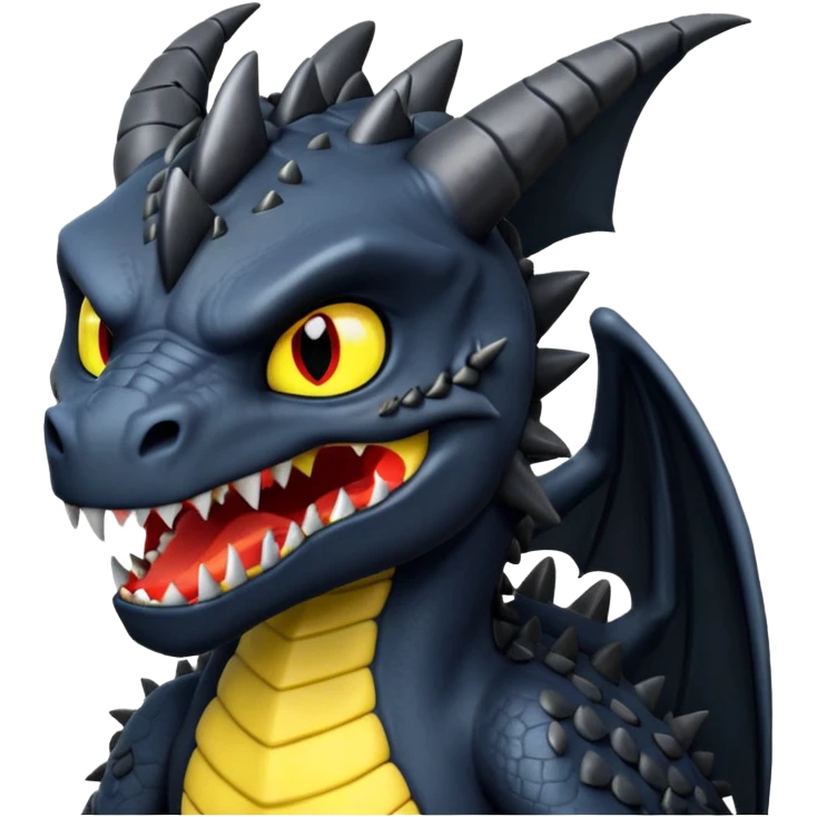 Un dragón furia nocturna mirando de frente animado que se vea malo  emoji