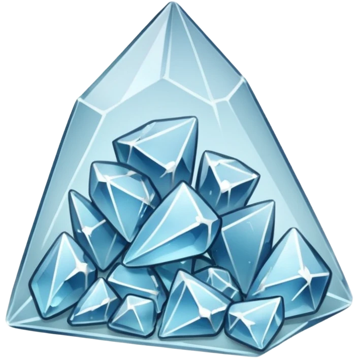 A transparent baggie containing clear glass pieces crushed into shards and chunks of crystal clear glass only emoji