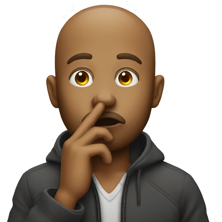 emoji doing shh emoji