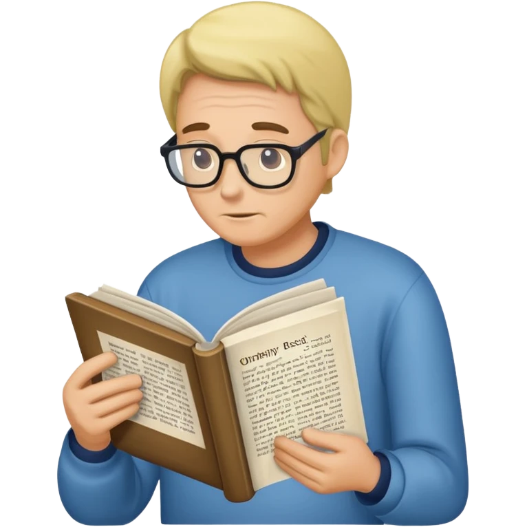 a man reads an obituary emoji