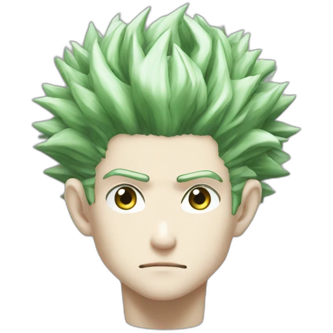gon hxh, brain thinking hard, anime effects coming off brain emoji
