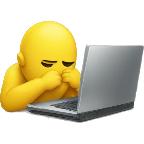 sad yellow person with laptop emoji