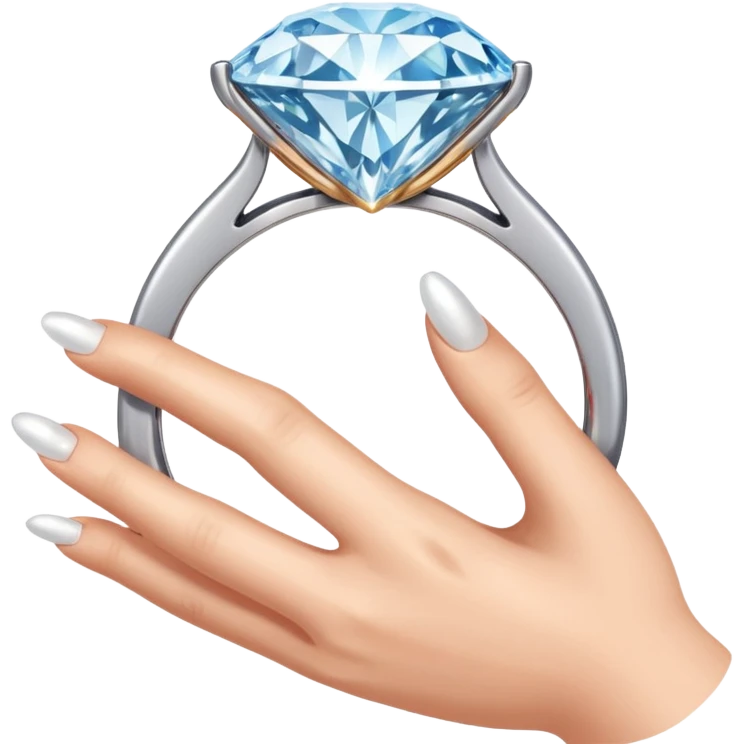 a hand holding a diamond engagement ring  emoji