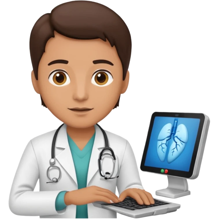 Doctor using my computer to report vital signs emoji