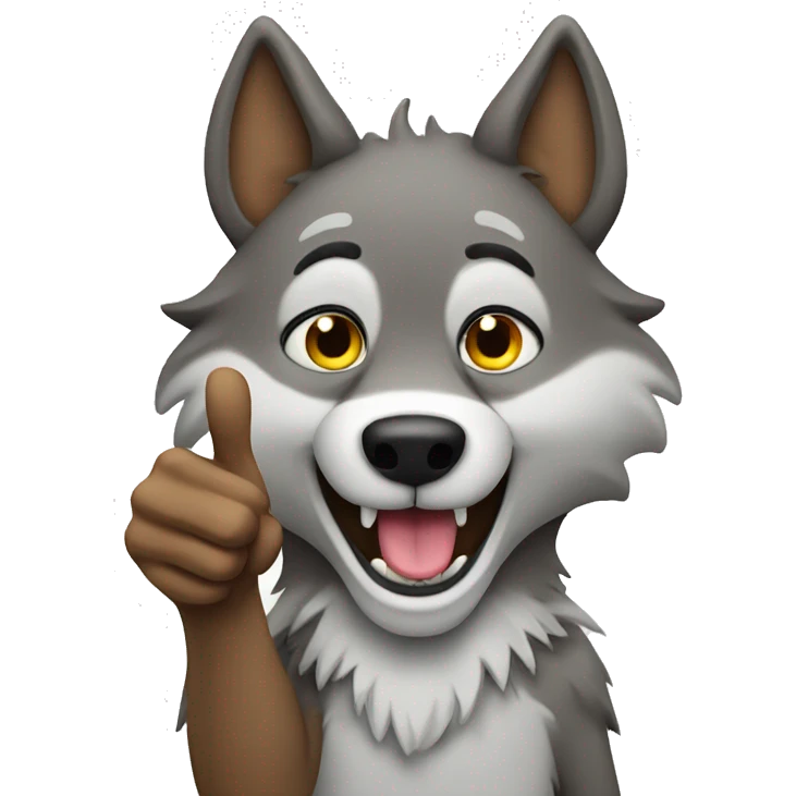 Wolf thumbs up emoji