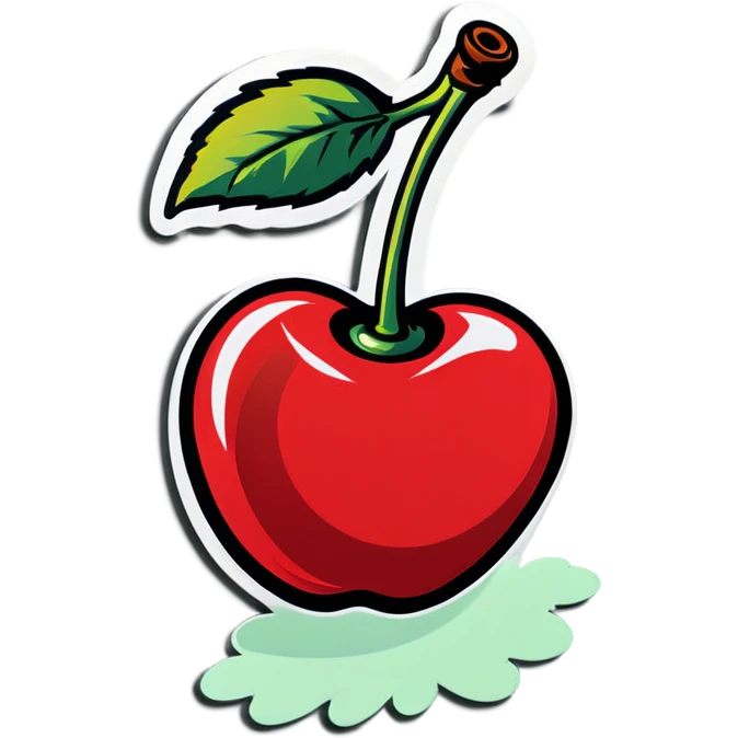 Pop art cherry emoji