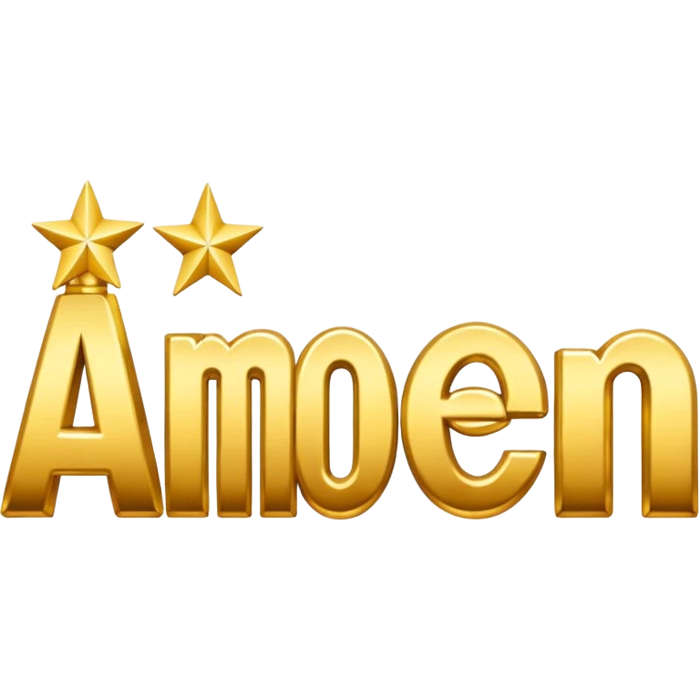 the word 'amen' in a joyful, celebratory emoji style emoji