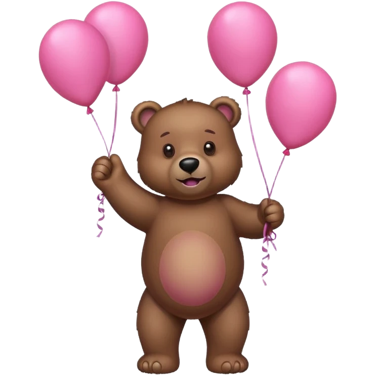 brown bear with pink balloons  emoji