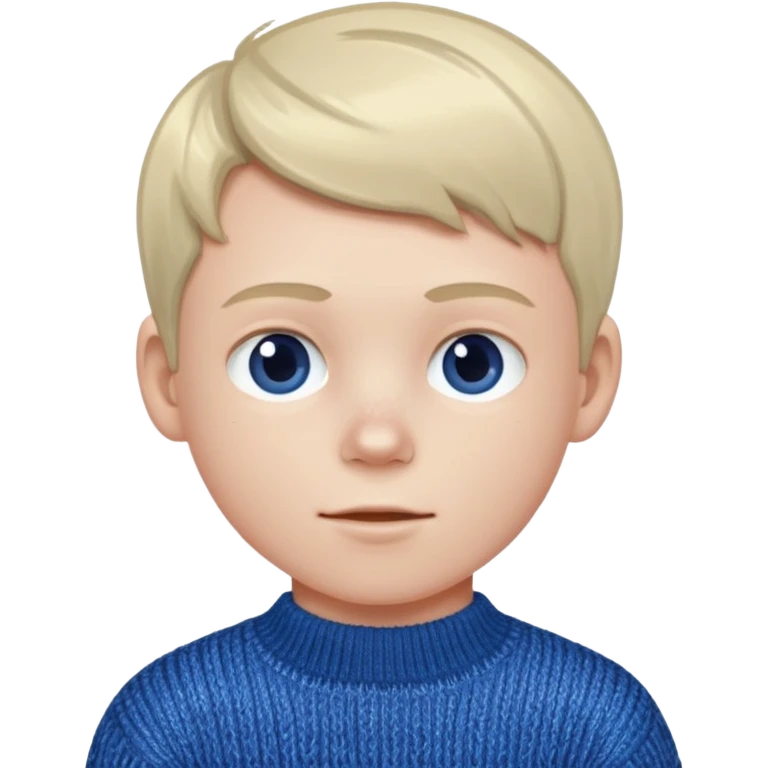 Young boy shimmering in the cold wearing sweater emoji