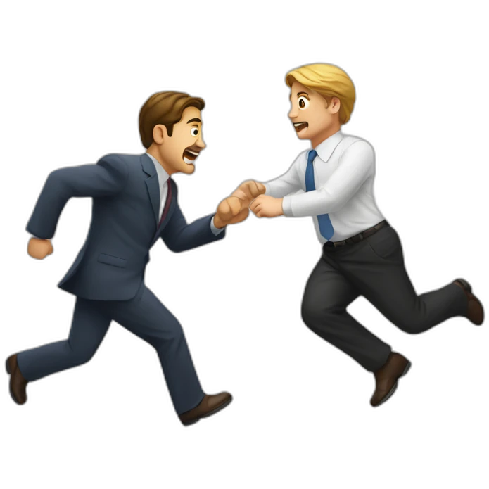 man chasing an attorney emoji