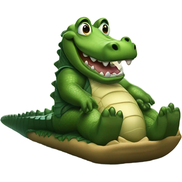 Me riding an alligator ￼ emoji
