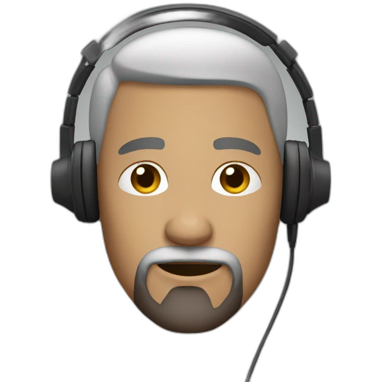 Man goatee headphones emoji
