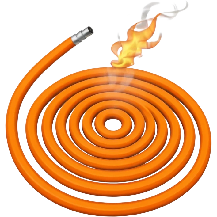 a burning mosquito coil spinning in the place of a selling fan. emoji